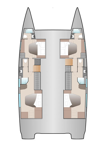 New 51 Fountaine Pajot Layout Double Maestro